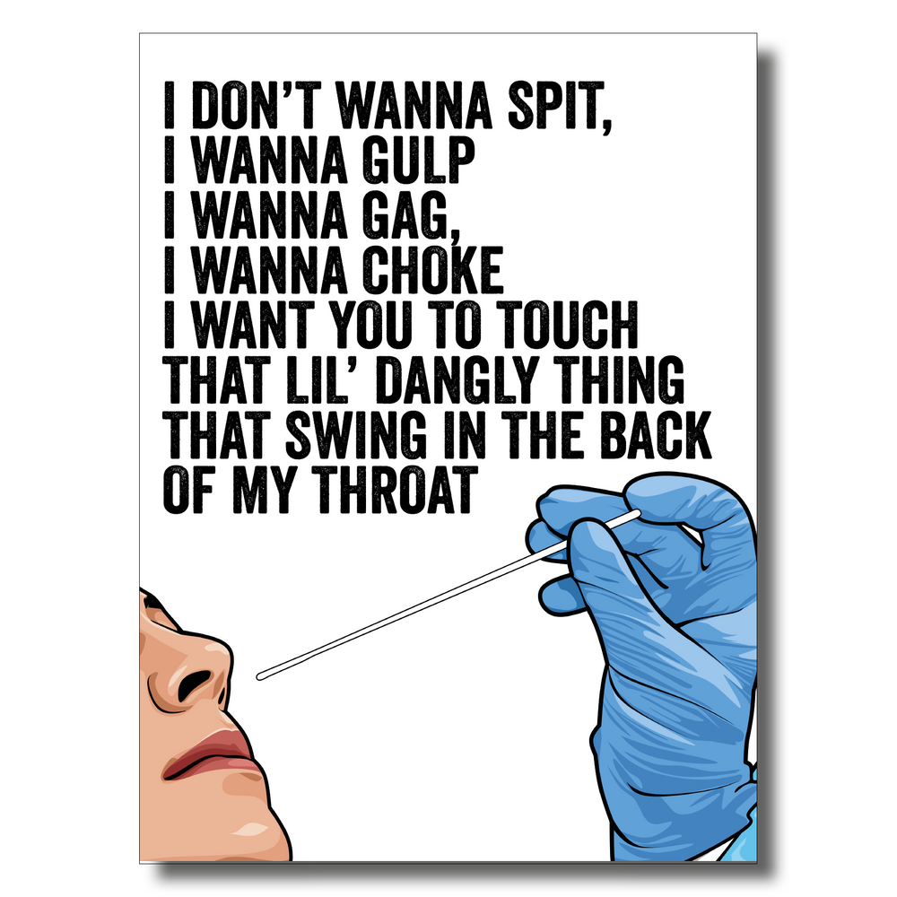 Spit Gag Choke Funny Test Card #1 image